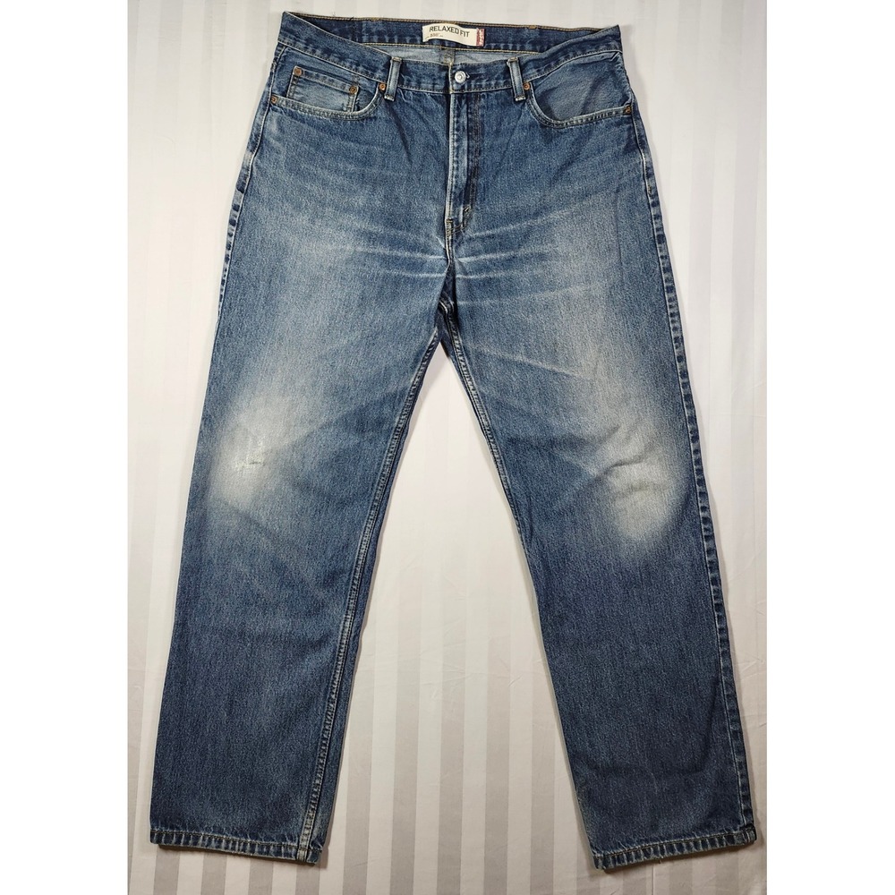 Levis 550 Relaxed Fit Jeans Mens 38x32 Blue Denim Medium Wash Tapered Leg